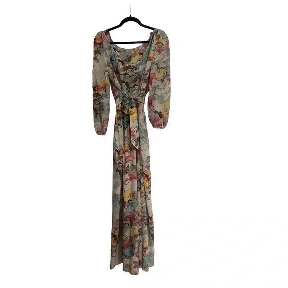 Jumpsuit Horse Print Watercolor, Sz M, Cotton&Silk, Exquisite Drape by Ainsley - Picture 6 of 11